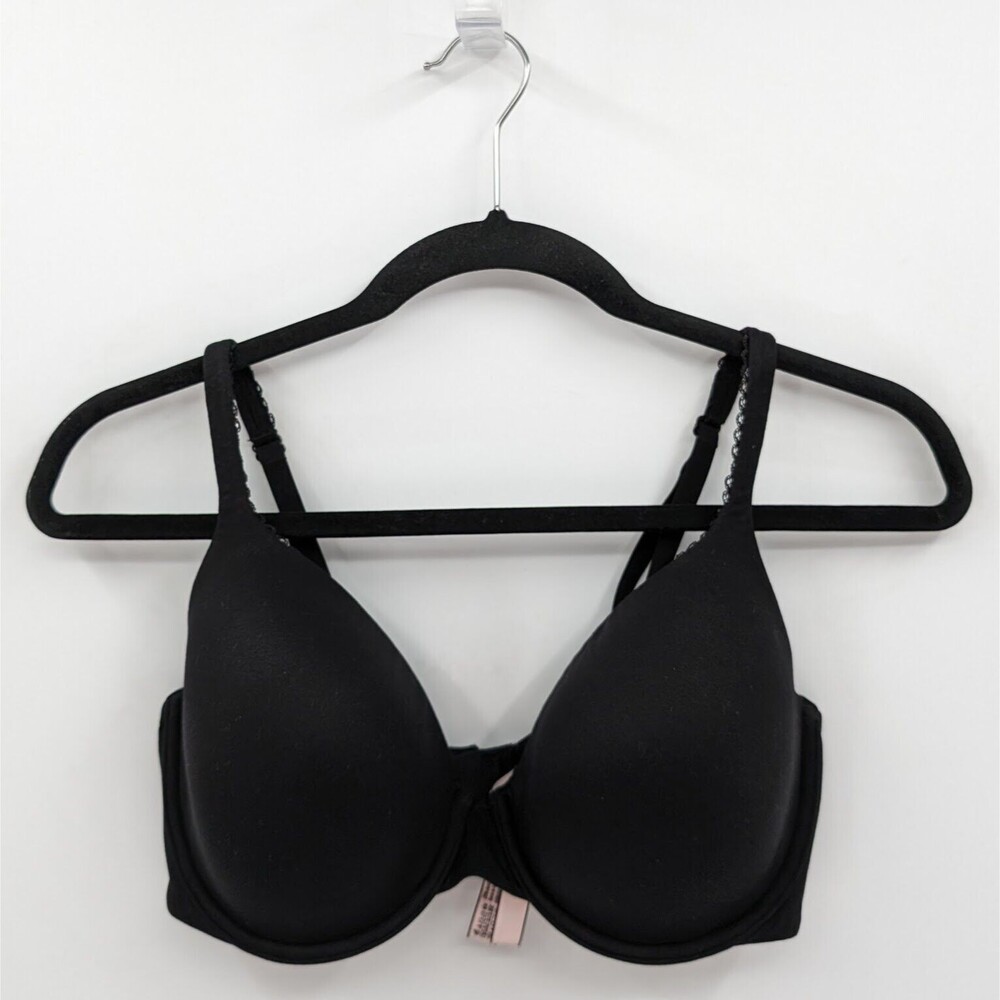 Victoria's Secret Bra Women's 34DD Black Lined Perfect Coverage